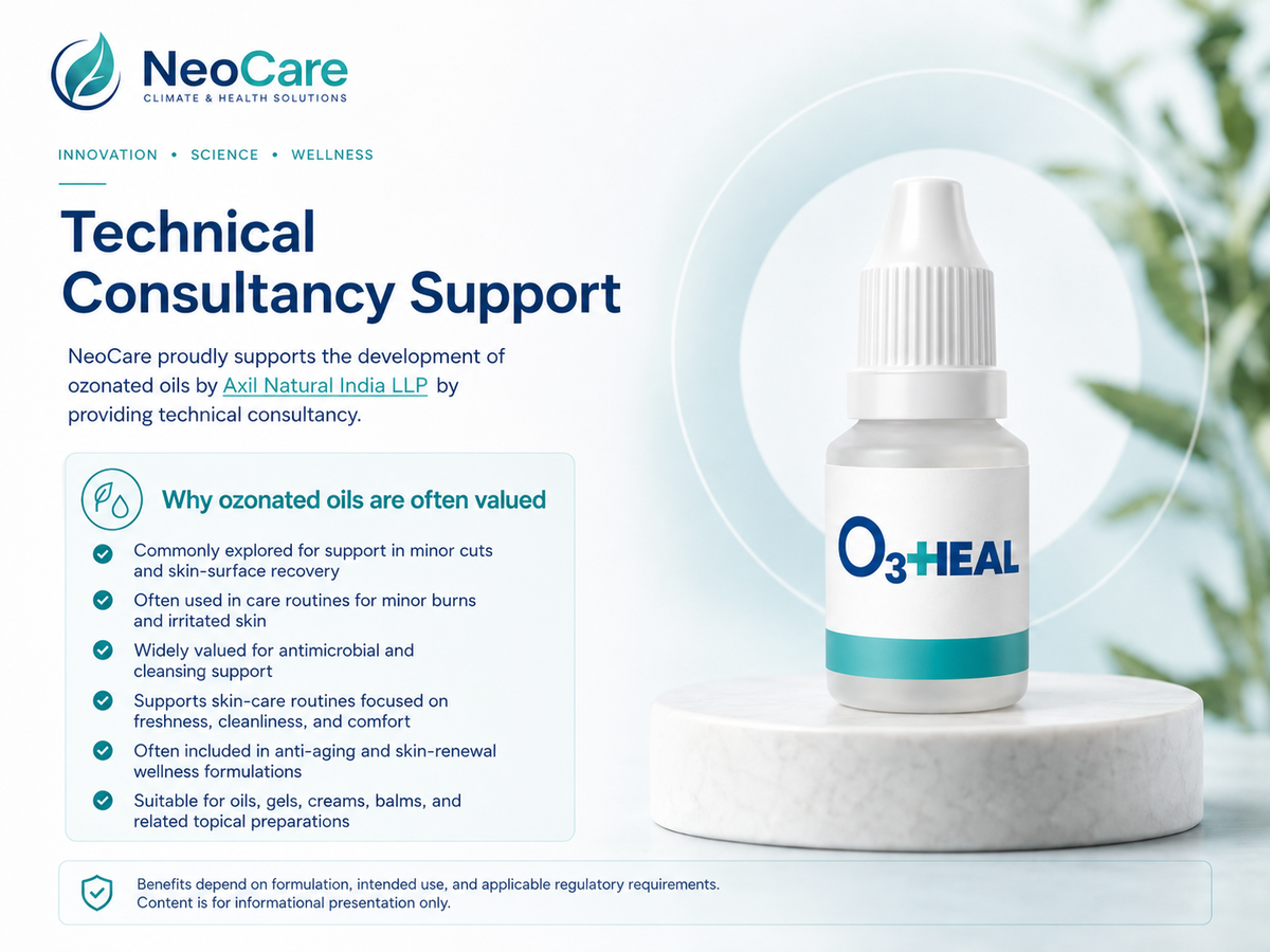 NeoCare technical consultancy support for O3HEAL ozonated oils